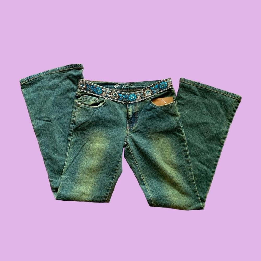 FLARE LOW RISE JEANS - Picture 3 of 7